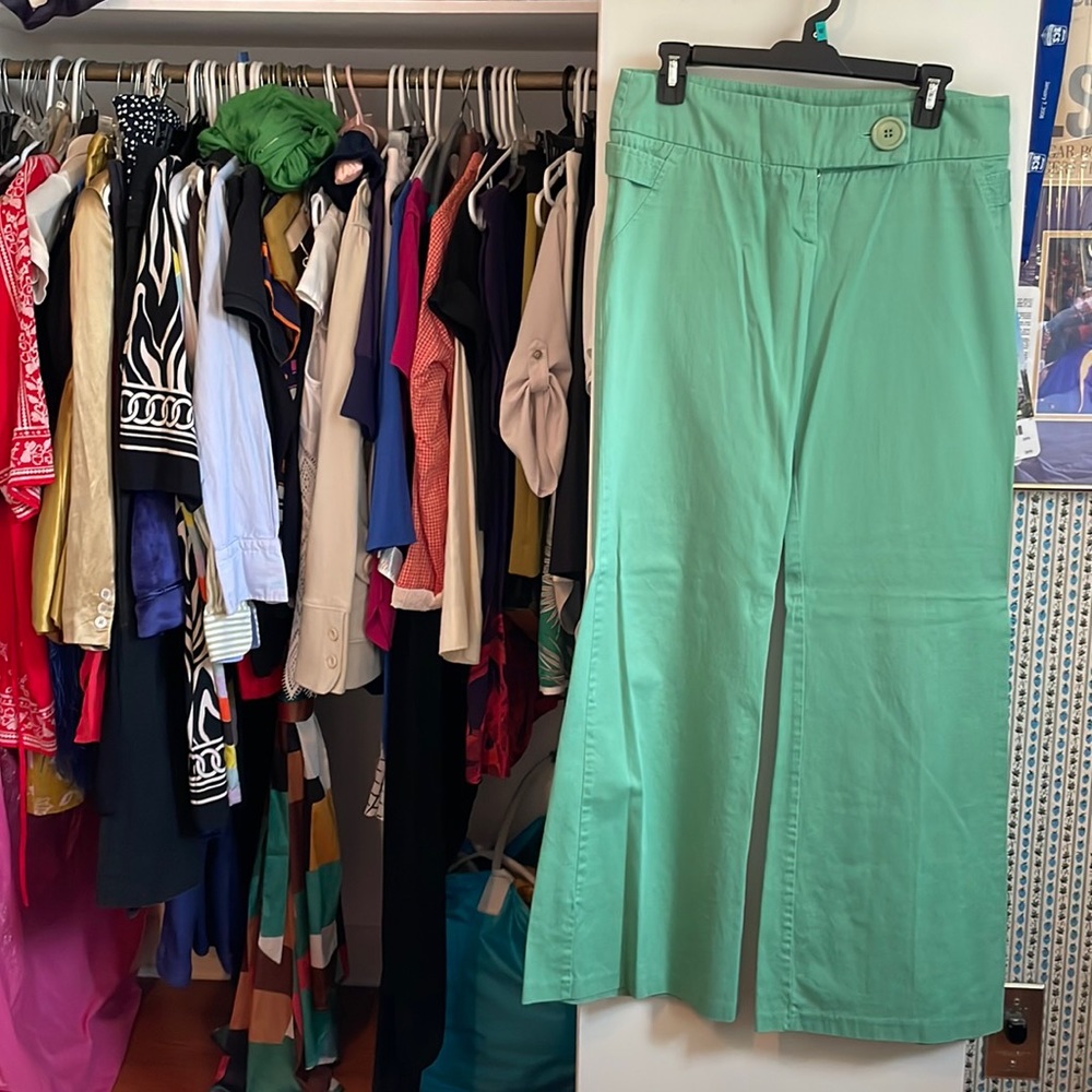 Green Flared Pants